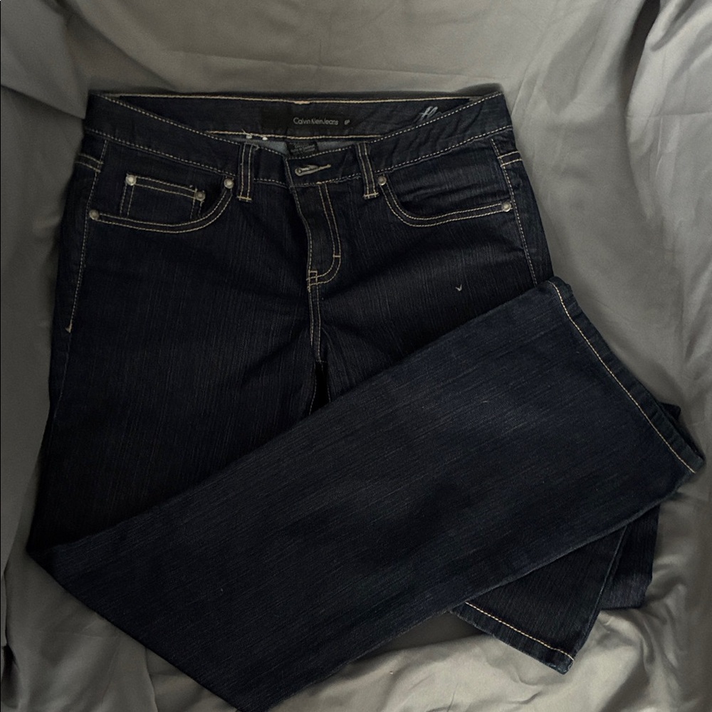 Calvin Klein Women's Dark Blue Straight Leg Jeans